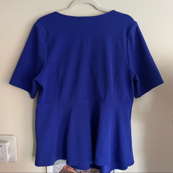 Lane Bryant Asymmetrical Ponte Peplum Top - Picture 2 of 3